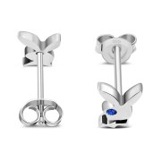 Playboy Blue Sapphire Swarovski Sterling Silver Stud Earrings